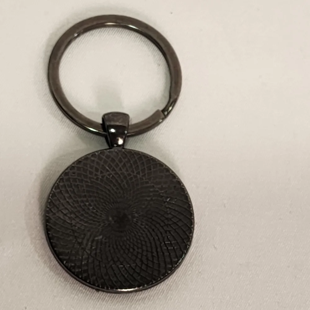 Louis Vuitton Round Monogram Canvas Pattern Keychain - Gunmetal